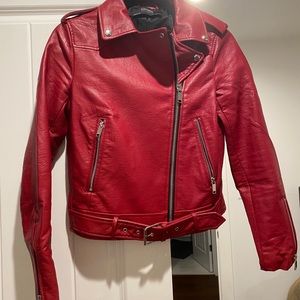 Red leather jacket